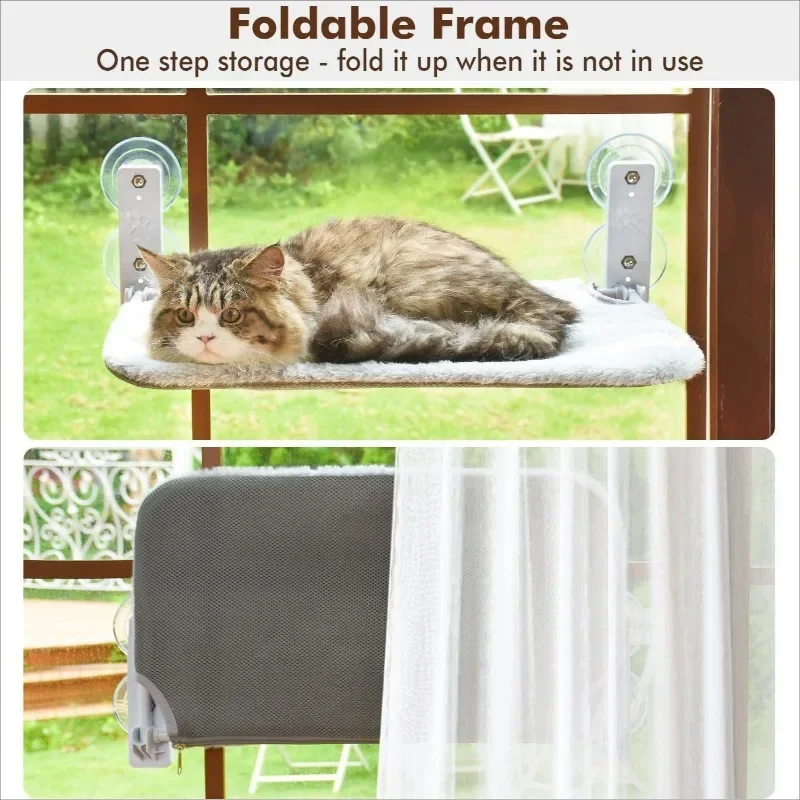 

Cats Hammock Strong and Durable Easy Install Cat Nest Beds Balcony Glass Strong Load Bearing Foldable Pet Products Supplies