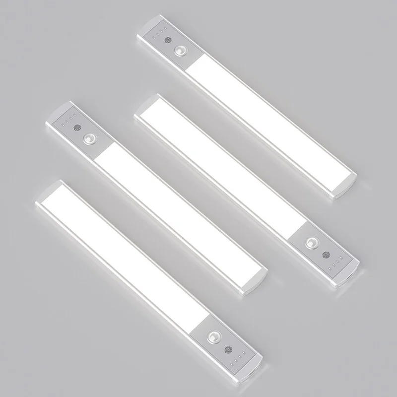 Sem fio recarregável LED gabinete luz, sensor humano lâmpada, armário de vinho, armário, sapato, corredor corredor, 1pc, 2pcs