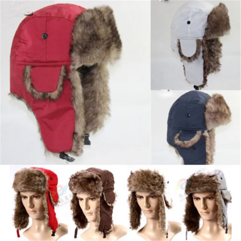 Gorro cálido de invierno para hombre y mujer, gorro de bombardero suave y transpirable de terciopelo con orejeras de Trooper para mantener el calor al aire libre