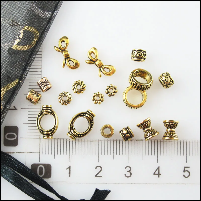 Fashion New Daisy Flower Oval Frame Butterfly Bow Heart Charms Spacer Bar Beads Antiqued Gold Plated