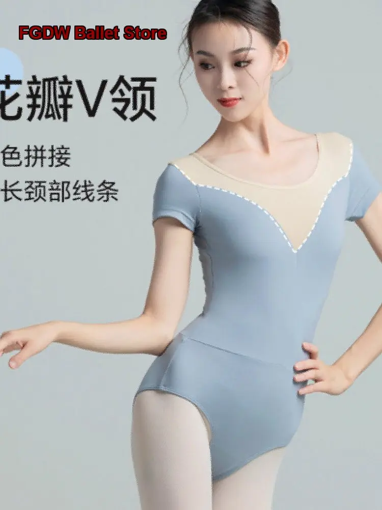 Women's Adult Ballet Leotard High Cut Body Suit Gymnastics Practice Leotard Modern Dance Art Exam