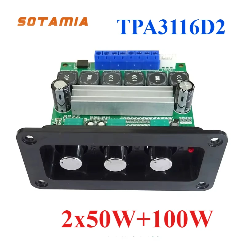 SOTAMIA 파워 앰프 오디오 보드, 2.1 서브우퍼, 하이파이 스테레오 앰프, 오디오 앰프 사운드 앰프, TPA3116D2, 2x50W + 100W