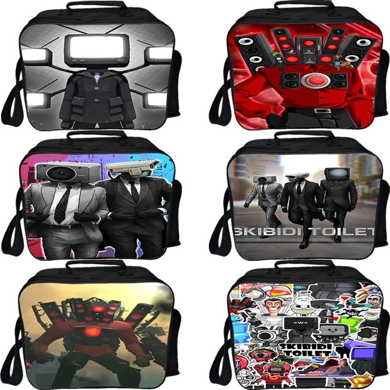 Thermal Lunch Dinner Bags Speakerman Skibidi Toilet Handbag Picnic Travel Breakfast Box School Child Lunch Bag Tote Food Pouch