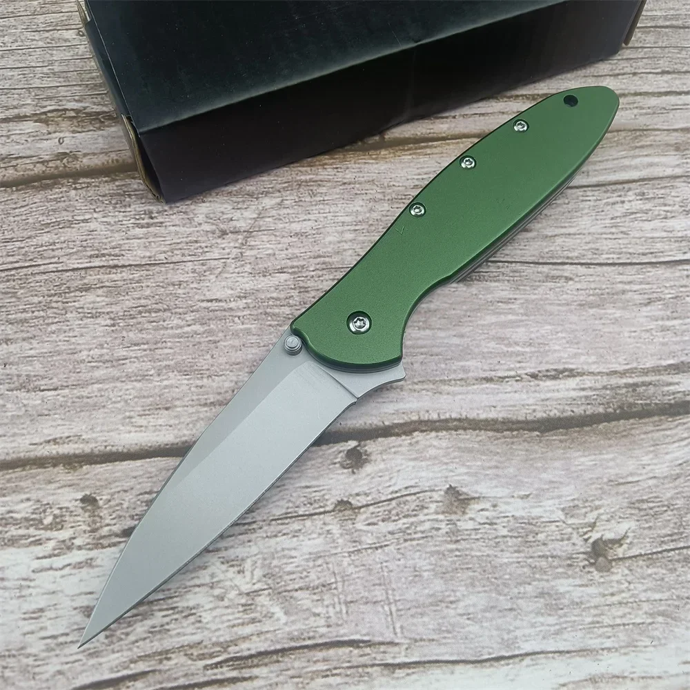 KS 1660 Onion Leek Tactical Flipper Folding Knife Stainless Steel Handle Outdoor Hunting Camping Knives Pocket Sharp EDC Tools