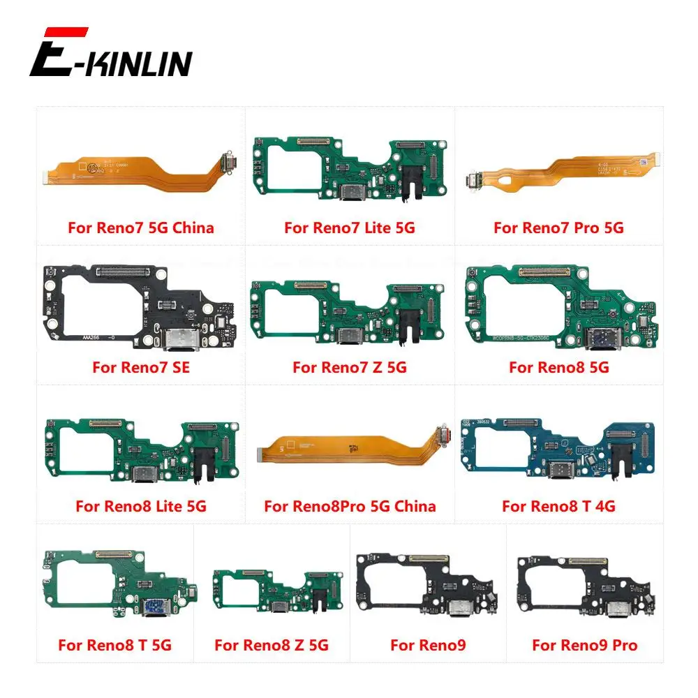 USB Charging Port Dock Plug Connector Charger Board Mic Flex Cable For OPPO Reno7 Reno8 Reno9 Pro Lite SE Z T 4G 5G