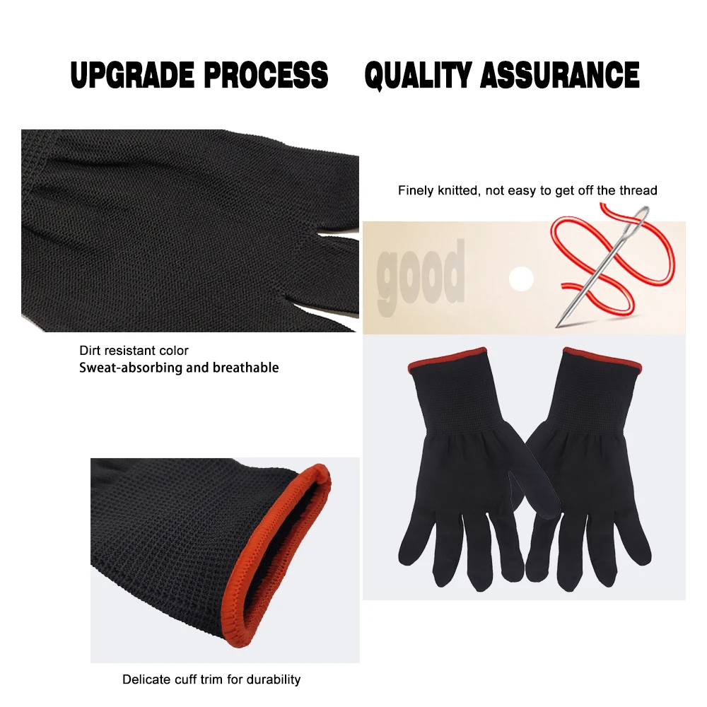 1/2/3 Pair Black Inspection Nylon Work Gloves Male Female Serving Waiters Drivers Jewelry Glove Car Film Construction Gloves D08