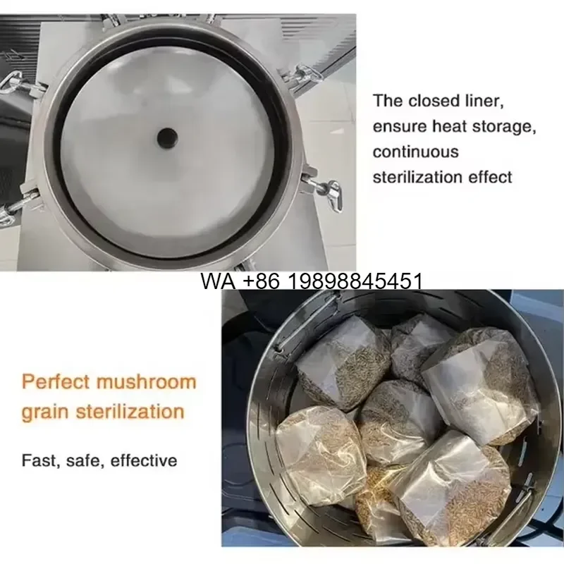 Wmwmnu for Lab Medical Food Vertical Autoclave 35L 75L 100L 150L Retort Mushroom Substrate Bags Sterilizer