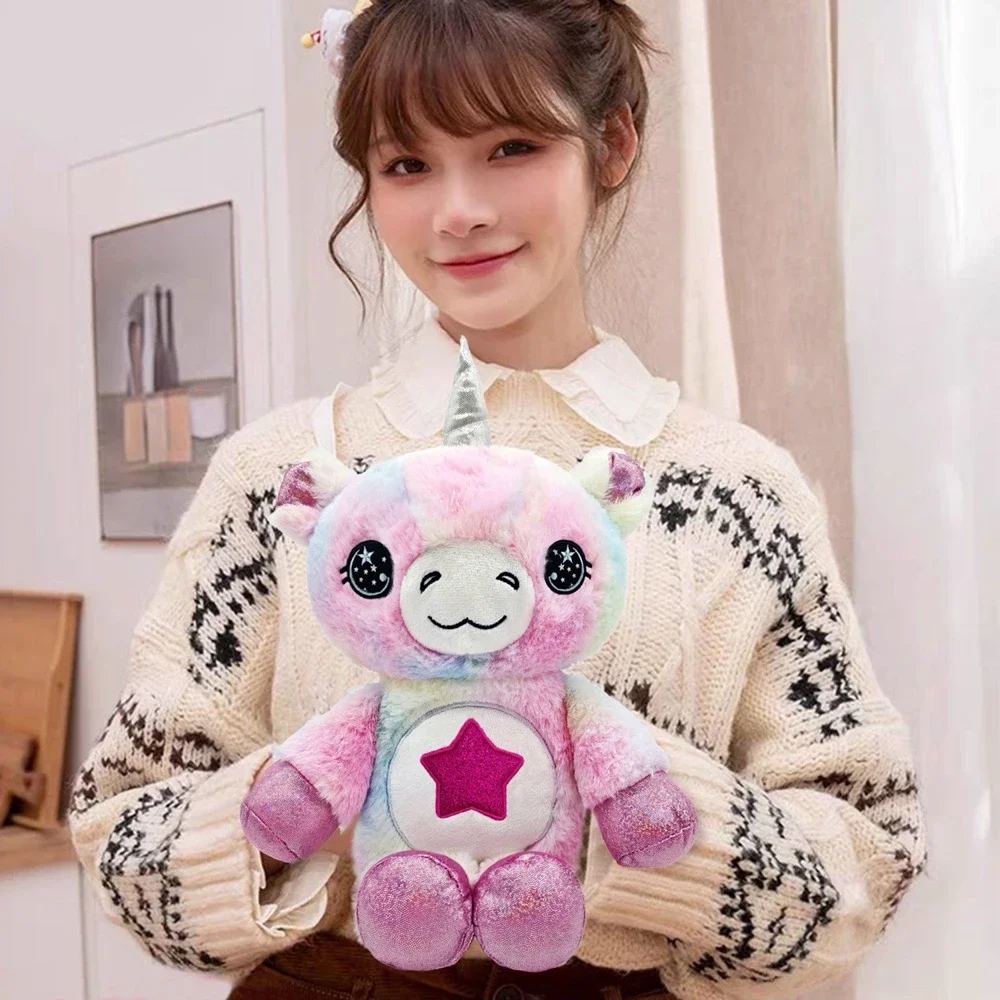 35CM Love Rainbow Bear Plush Toy Unicorn Five-pointed Star Multi-color Cute Doll To Friends Christmas Birthday Gift