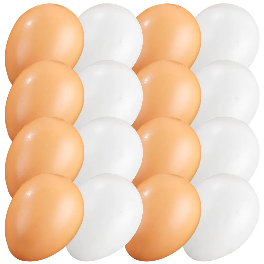 Ovos de galinha artificiais simulados decoração adereços falsos realista pvc branco falso