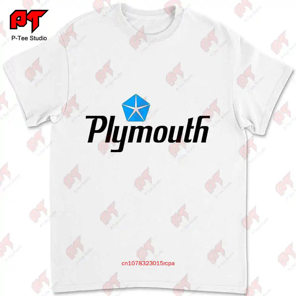 Classic Plymouth Logo 100 Cotton T Shirt 426 Hemi Mopar 440 383 Muscle 74OK