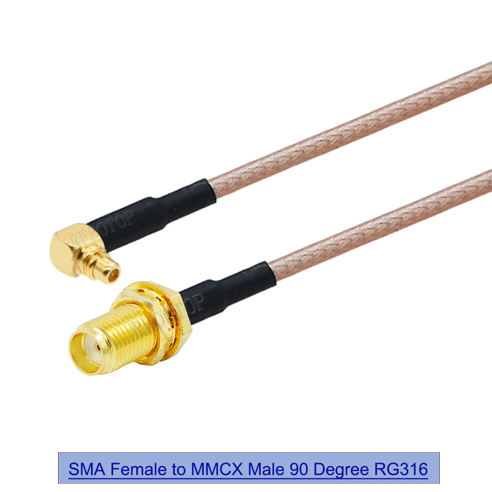 1Pcs RG-316 SMA Male Female to MMCX Male Female Angle 90 Degree/Striaght RG316 Coaxial Jumper Pigtail Cable for PFV RC Parts