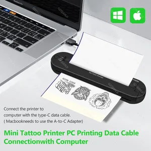 GZQIANJI-Mini transferência sem fio do tatuagem Stencil impressora, máquina copiadora térmica, compatível com Smartphone e PC 10 principais vendas máquina copiadora profissional - №10