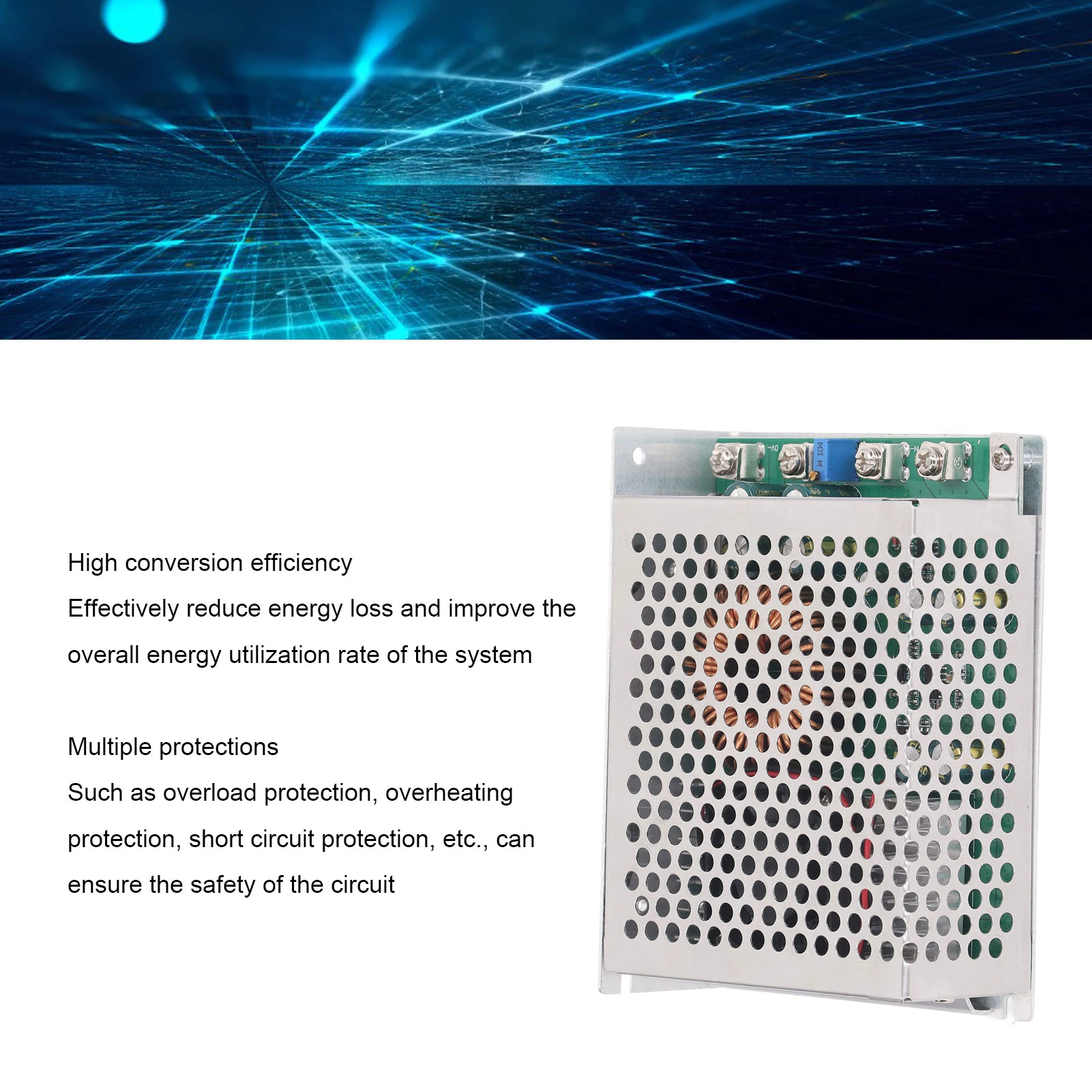 DC to DC Module 50A 1000W DC25โ90V Input DC2.5โ50V Output Adjustable Converter Module with Cooling Fan