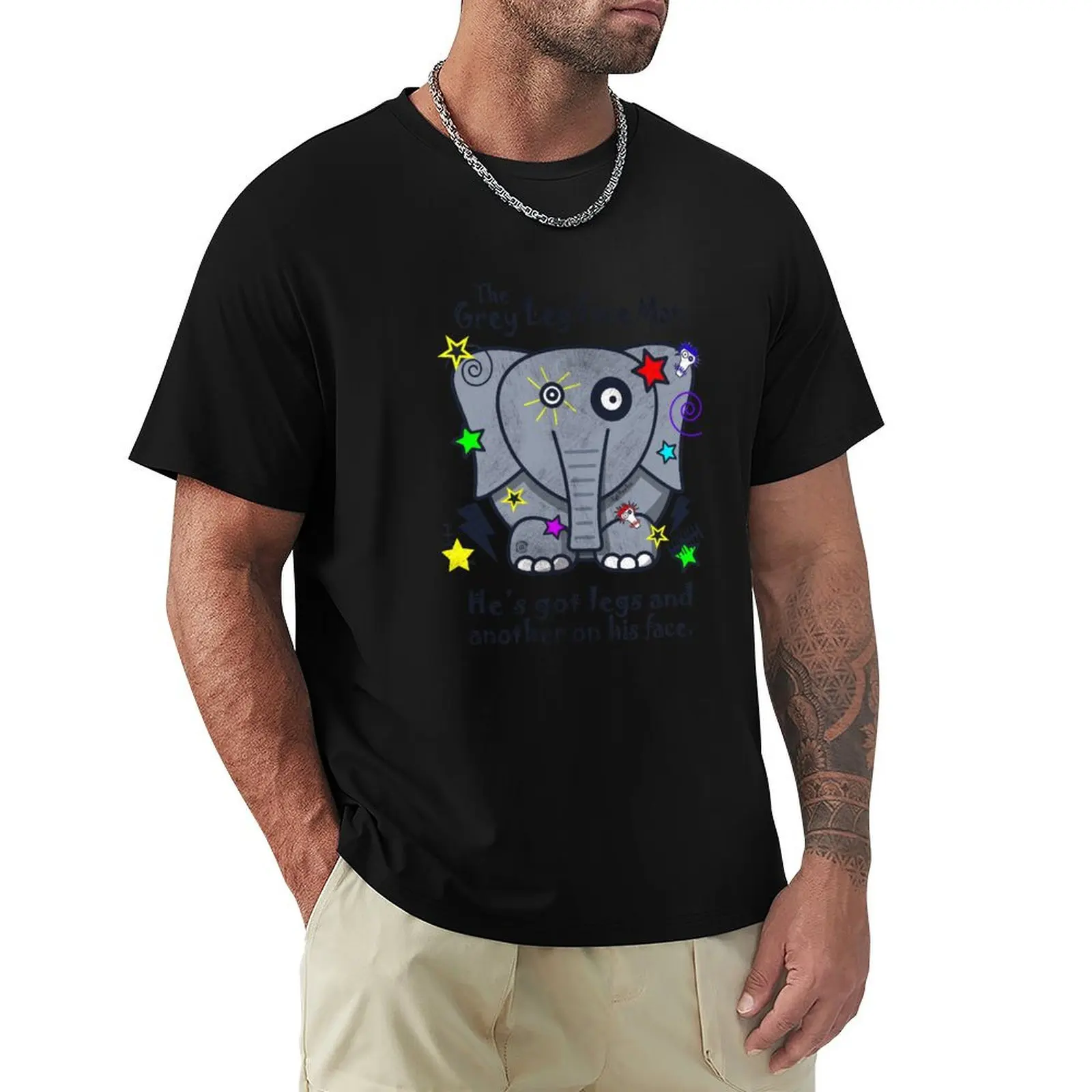 Mighty Grey Leg Face Man - Eye Voodoo T-Shirt Summer Holiday Casual Tee