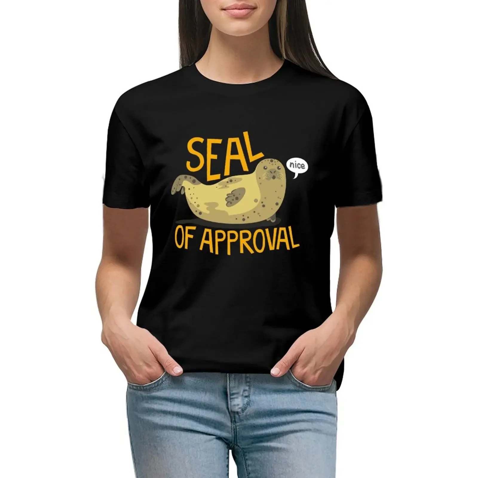 

Seal of Approval T-Shirt shirts graphic tees kawaii clothes female Female clothing Women t-shirts