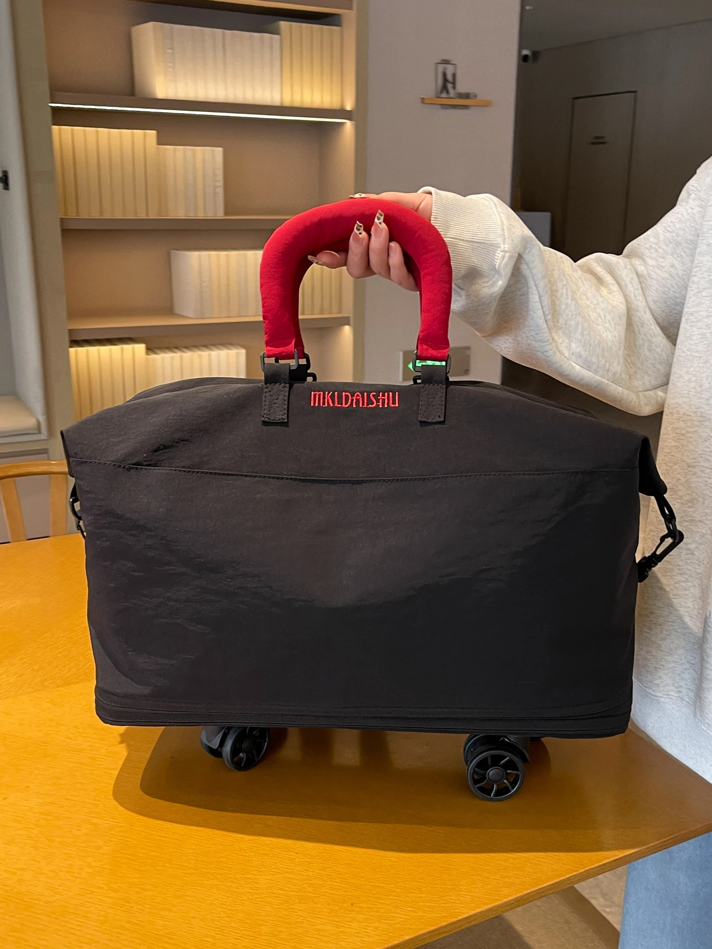 Expandable Ultra Large Capacity Travel Bag New Lightweight Double Shoulder Travel Storage Bag Universal Wheel Luggage Bag Sin...