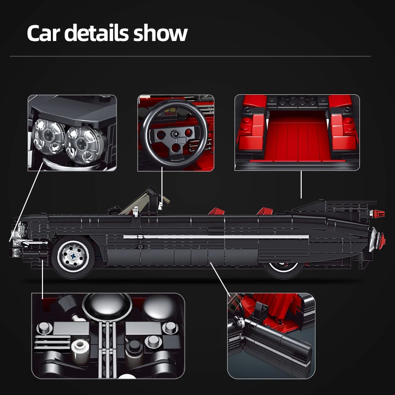 Form King 10012 zabawki modele samochodów techniczne Cadillac Eldorado zestaw klocki do budowy montażu kreatywe klocki prezent świąteczny dla dzieci