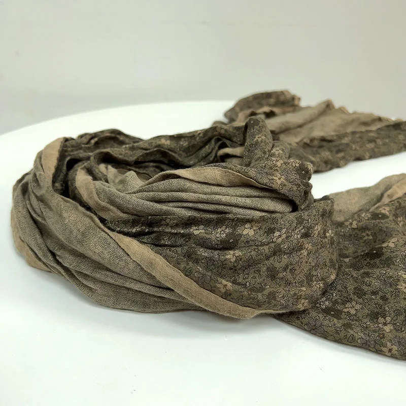 Korean Cotton Retro Scarf Spring And Autumn New Floral Scarf Fashion Female Thin Breathable Shawl