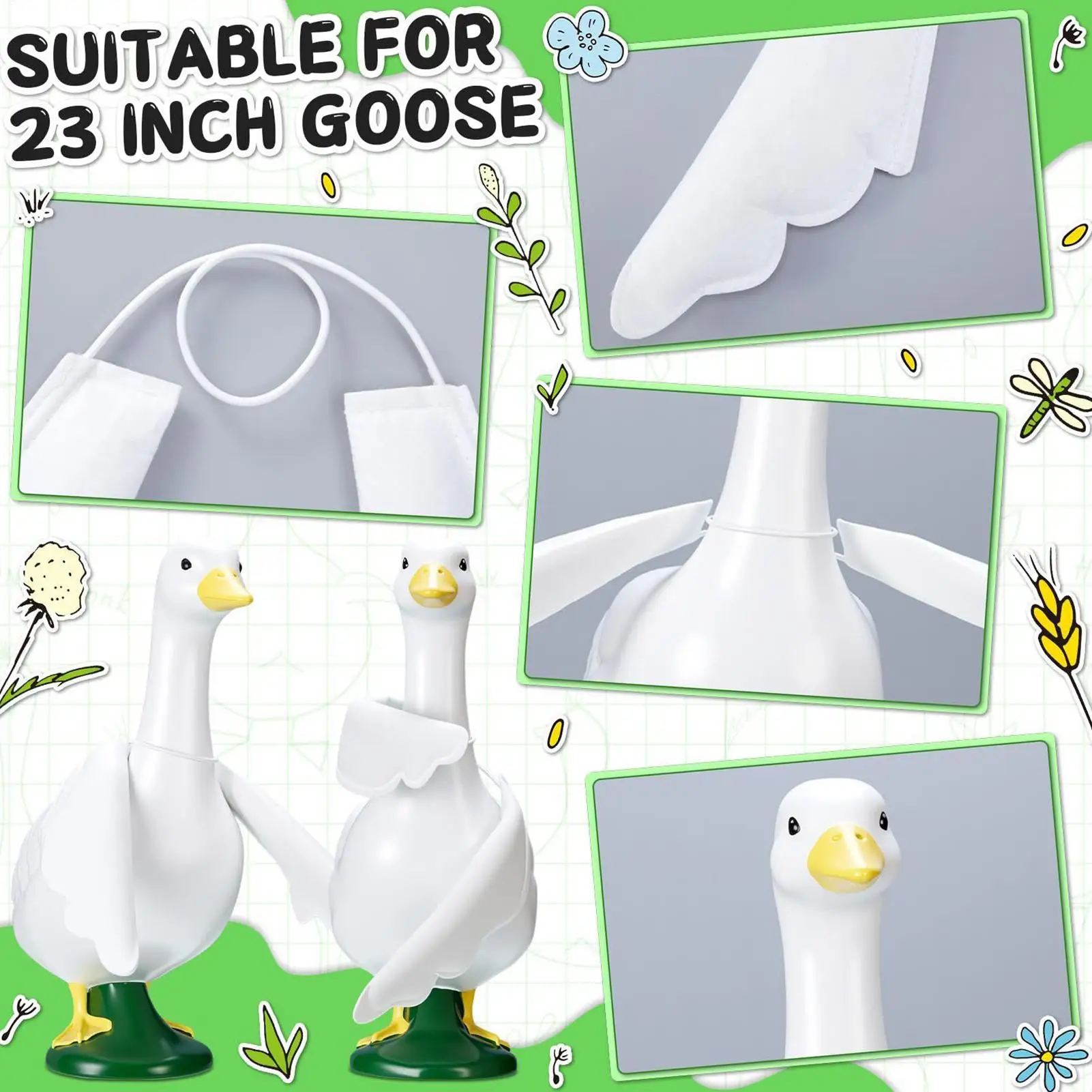 

Крылья гусеницы для крыльца, белые крылья для двора, наряды для гусей, декоративная фигурка, одежда, сезонное украшение для вечеринки, двора