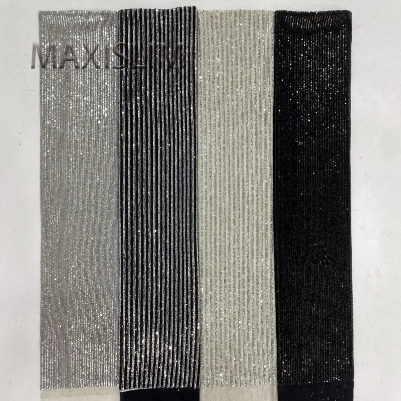 

High-density Straight Strip Laminated Sequin Embroidery High-end Women's Skirts Evening Dresses Stage Costumes Width 125cm