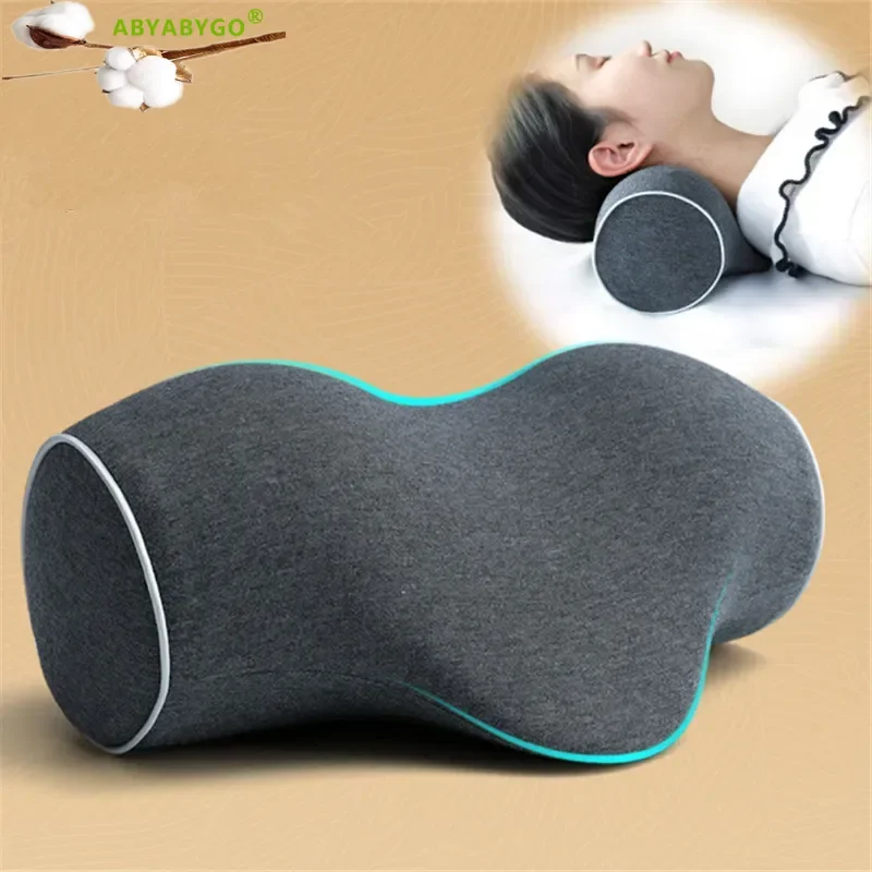 Column Slow Rebound Memory Foam Pillows Cylinder Neck Support Orthopedic Light Travel Leg Waist Protection Pillows for Sleeping