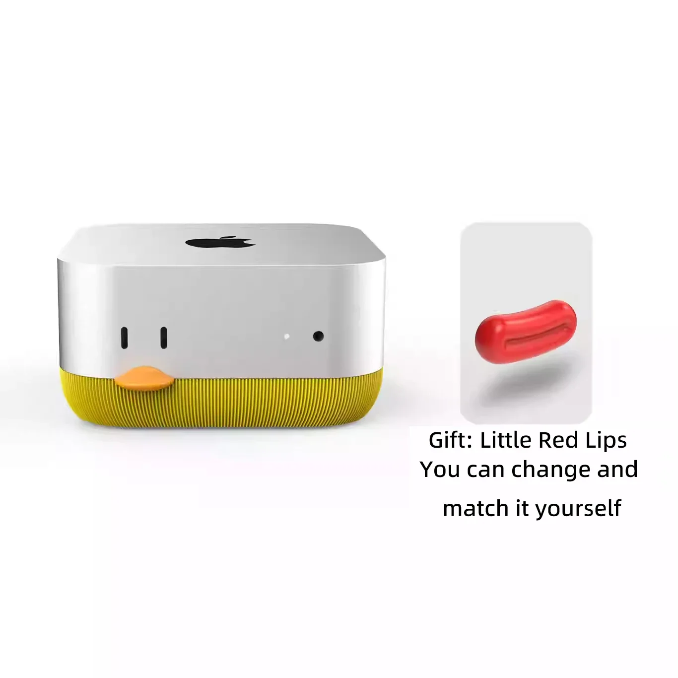 3D-printed Mac Mini M4 stand with a creative front power button