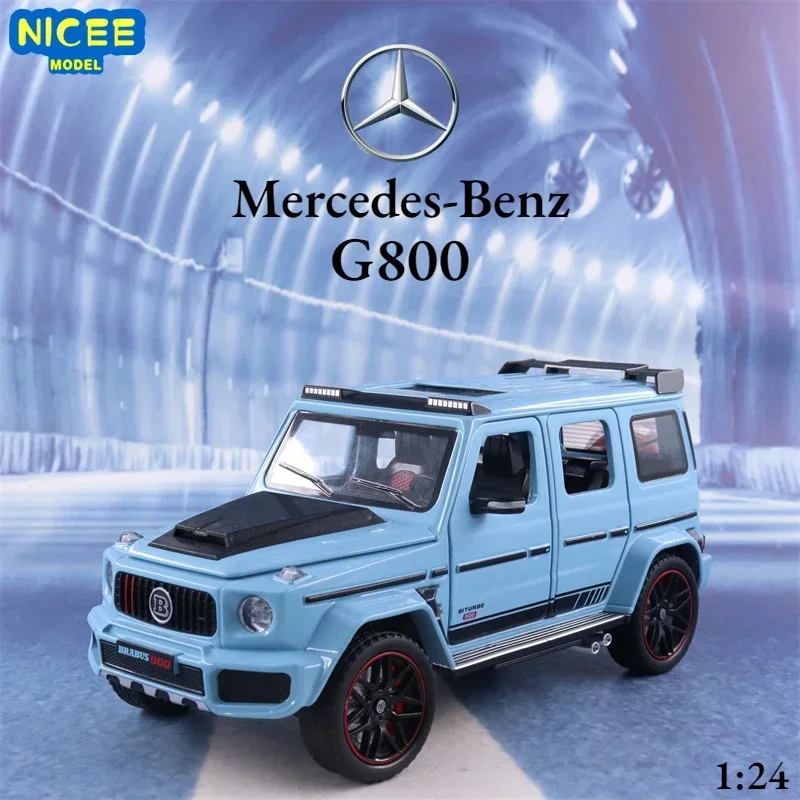 1:24 Mercedes-Benz G800 wysoka symulacja odlewany stop metali Model samochodu dźwięk światło wycofać kolekcja zabawek dla dzieci prezent A485