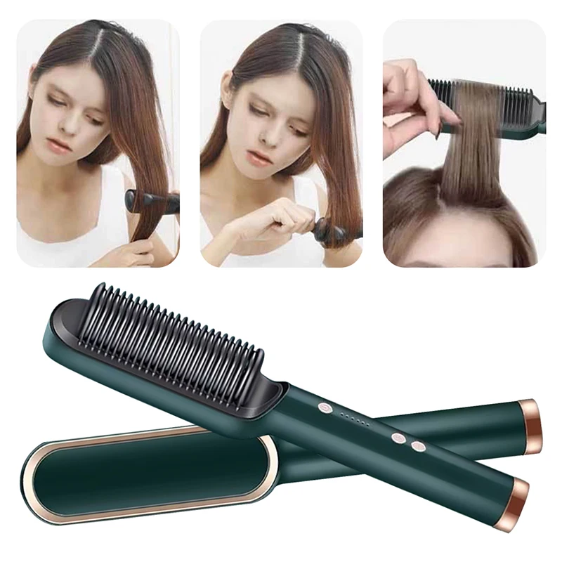 Trending Products Hair Straightener Comb Fast Heating Styling Brush Electric Hair Smoothing Comb for Salon Home Use