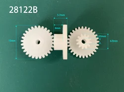 28122B 0.5M Plastic POM Gear Diameter 15mm 28 Teeth + 12 Teeth Two Layer Gear 2.05mm Hole DIY Toy Parts Accessories