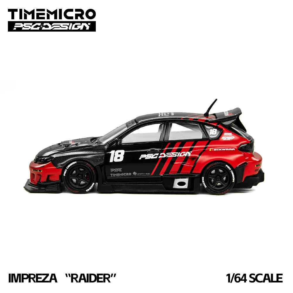 Pre-sale*TimeMicro 1:64 Impreza Raider Red&Black Diecast Car Model Simulation Alloy Vehicle For Hobby Collection Diorama Display view 4