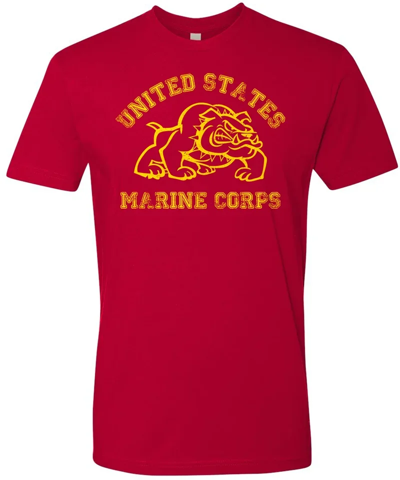 Marines Bulldog USMC US Marine Corps Bull Dog T-Shirt 100% Cotton O-Neck Summer Short Sleeve Casual Mens T-shirt Size S-3XL