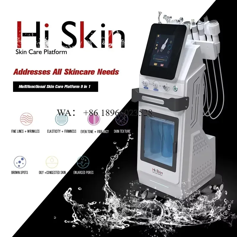 WMWMNU for Aqua Facial with 0-90KPa Vacuum Cold Hammer Bipolar Microcurrent Handles Improves Dull Yellowish