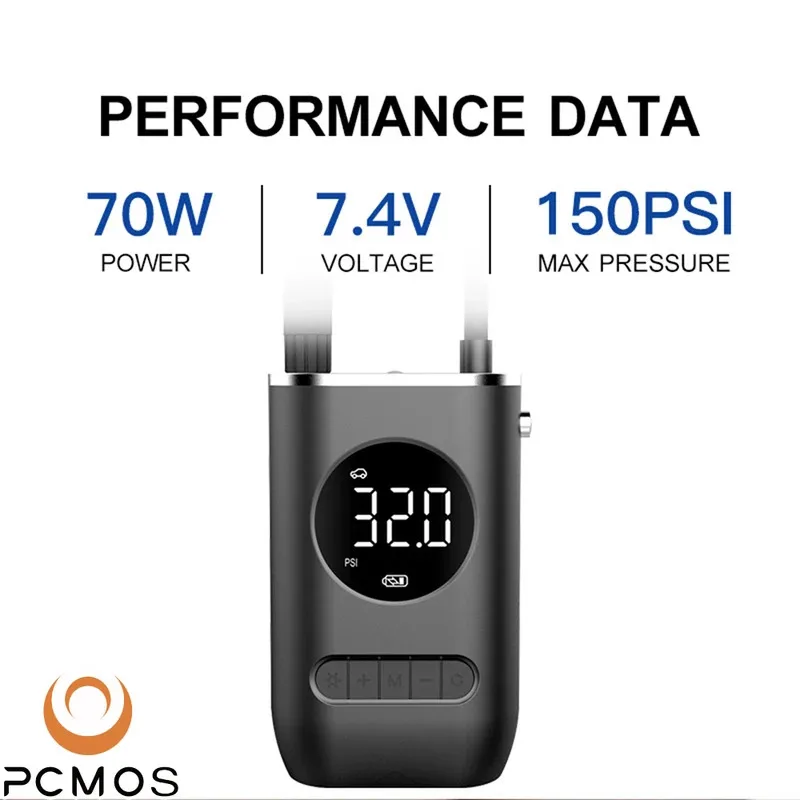 1 Set Car Mounted Inflation Pump Inflation of Portable Car and Motorcycle Tires Handheld Wireless Digital Display