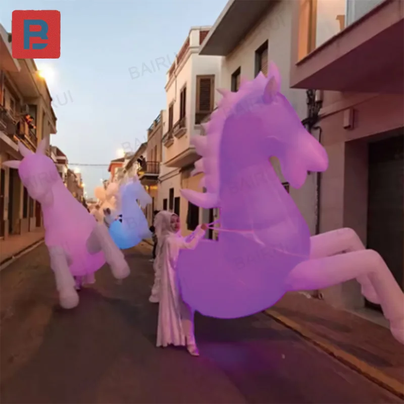 Inflatable pegasus, animal-themed air models with blowers, decorative props for large-scale outdoor square event parades