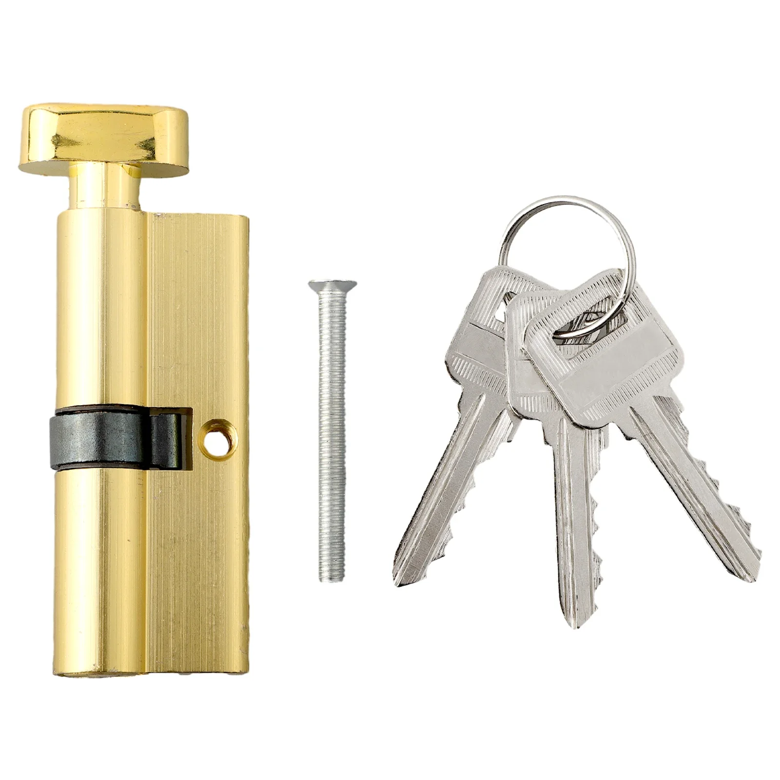 Door Cylinder Lock 70mm With 3 Keys Anti-Theft Entrance Door Lock Home Security Interior Bedroom Lock Cylinder Black Gold