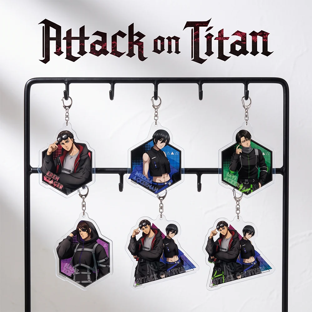 Attack on Titan Levi Ackerman Eren Yeager 6CM Acrylic Stand Keychain Anime Character Pendant Key Ring Backpack Bag Charm Decor