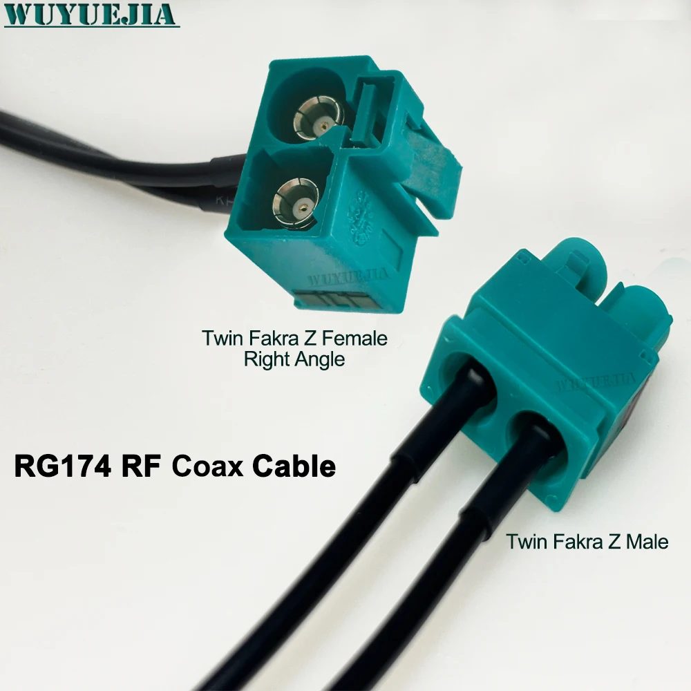 Twin Fakra Z Male to Twin Fakra B Female Jack Radio Adapter Antenna Audio RG174 Cable Antenna Adaptor for VW Audi