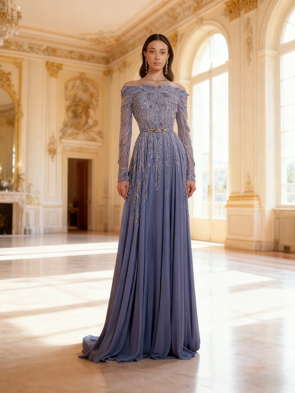 Elegancka suknia wieczorowa GraceProm z prześwitującym dekoltem, suknia na dywan z cekinami, fantastyczna suknia na przyjęcie w kształcie litery A, długa do podłogi, فساتين سهر