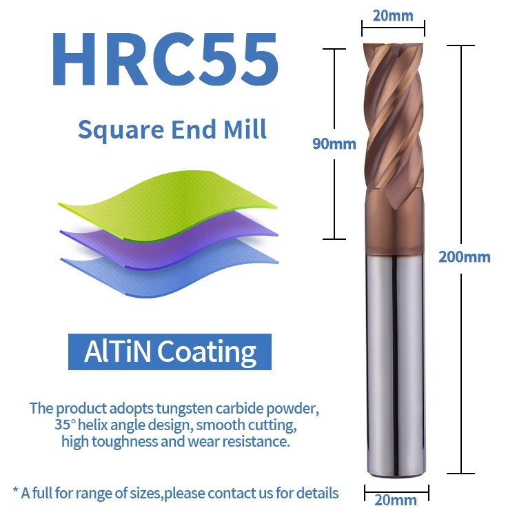 10pcs Wholesale 12mm Carbide End Mill Standard Length 55HRC Milling Cutter 4 Flute Flat Endmills