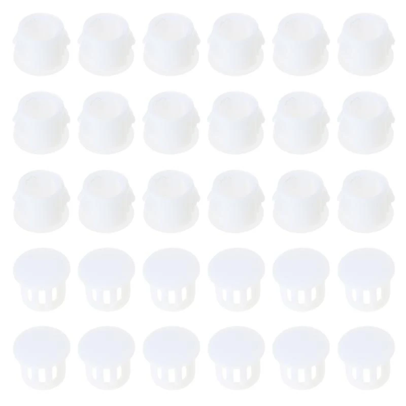 

30Pcs White Flush Type Panel Plugs Drill Hole Covers Screw Caps Buttons for Kitchen Cabinet and Furniture Hole Coverage