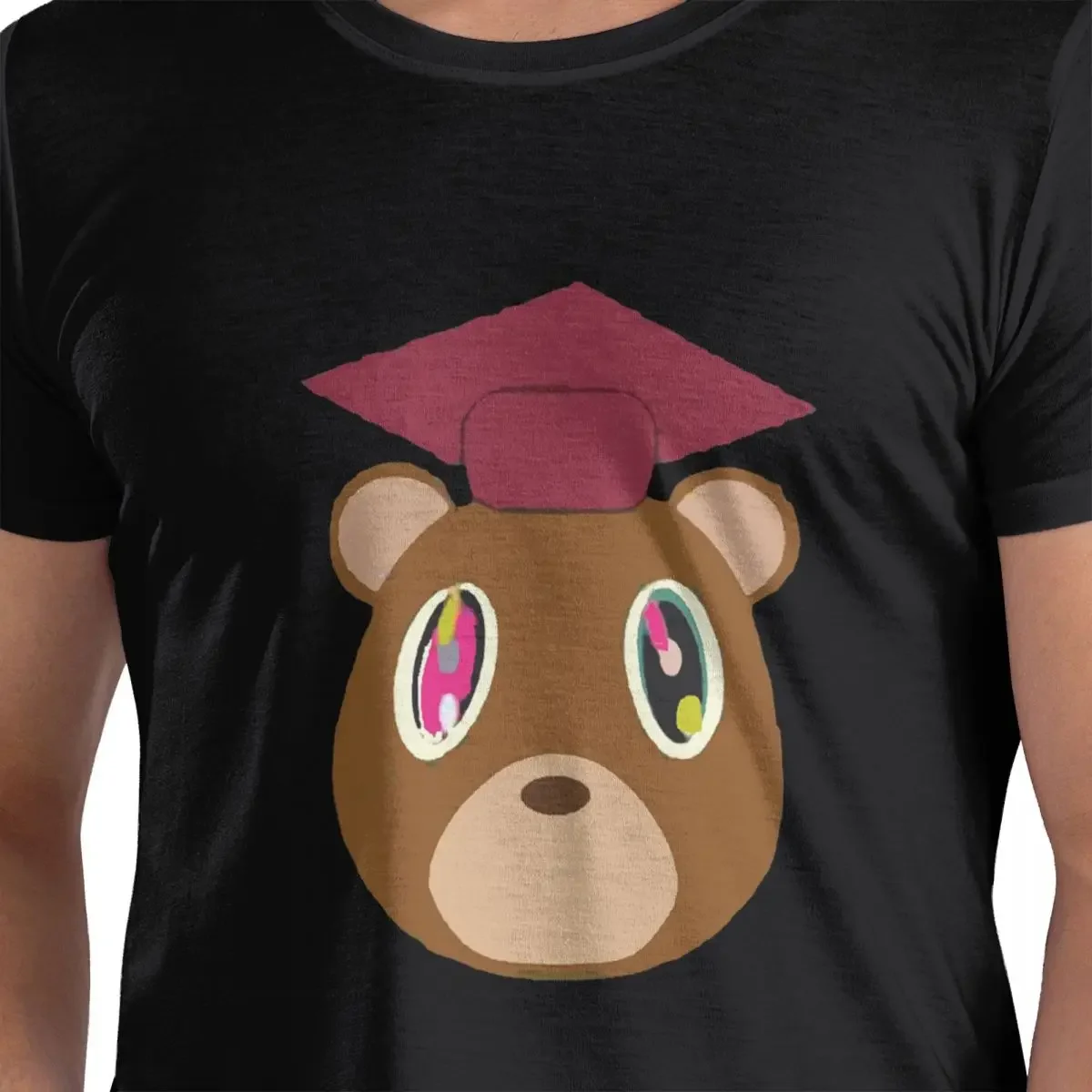 Kanye West Dropout Bear Chicago Vintage Graduation 100% Cotton T-Shirt Men'sOversized T Shirts Men Round Neck Short Sleeve S-6XL