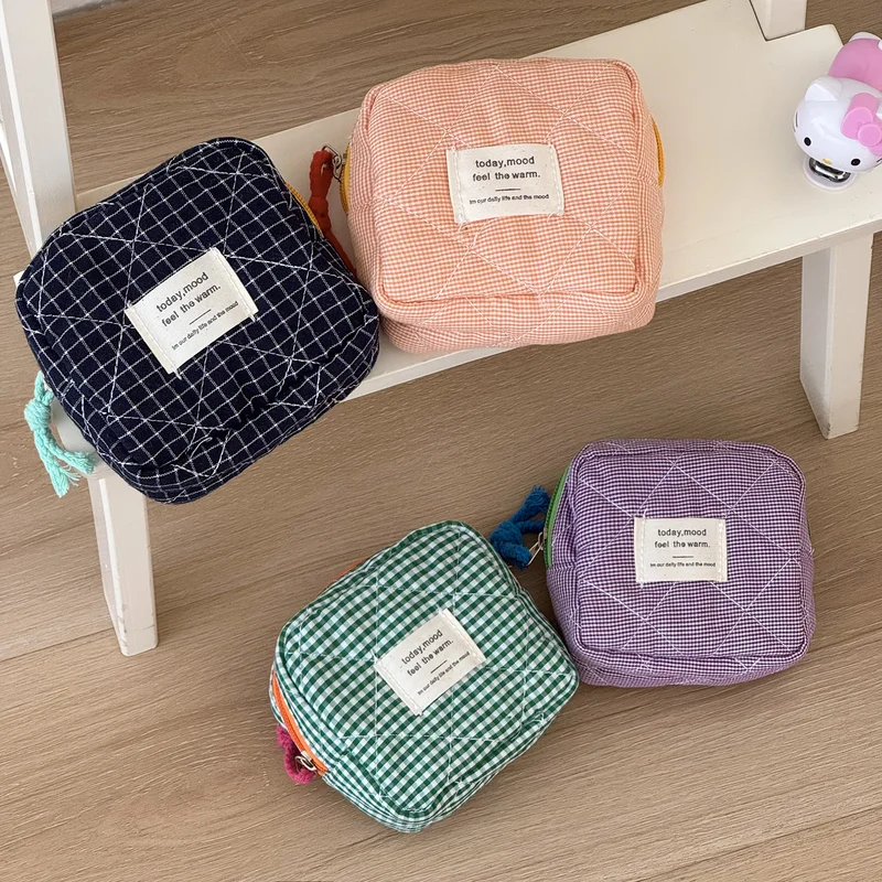 

New Portable Coin Purse Solid Color Mini Cash Wallet Lightweight Cotton Headphone Bag Women Key Pouch Travel Card Holder