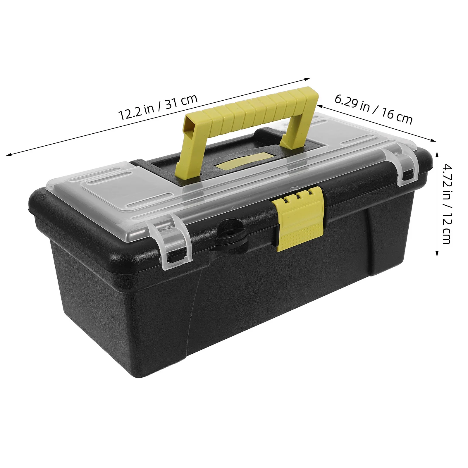 صندوق أدوات محمول من بلاستيك ABS الفاخر، صندوق تخزين منظم ذو سعة كبيرة، تصميم مشبك للأدوات للاستخدام المنزلي