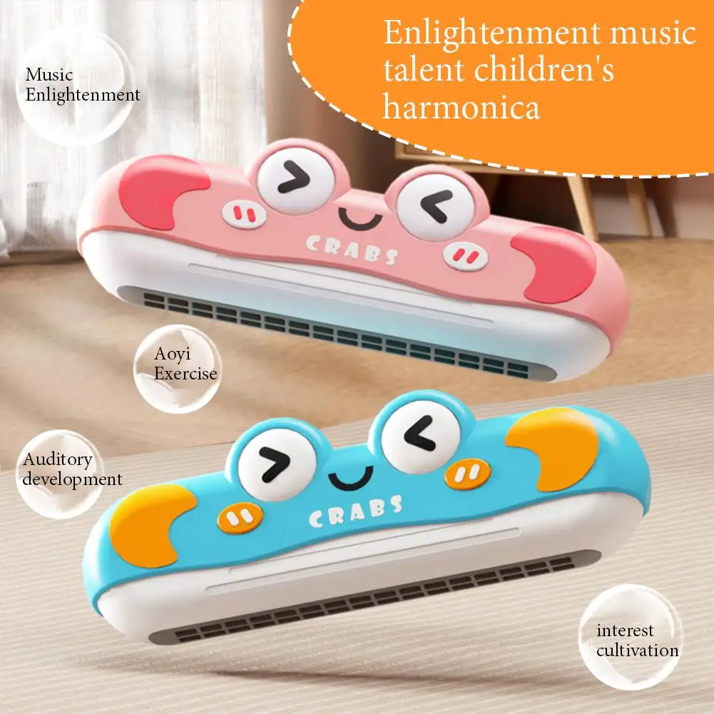 Children's Mini Harmonica Music Toys Infant Early Education Cognitive Musical Instruments Double Row 16 Holes For Children Play