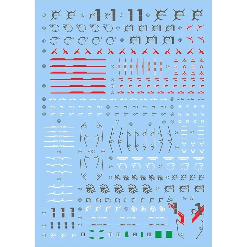 Chenxing High-Precision Fluorescent Waterslide Decals for MG 1/100 Sky Eclipse  Model Kit Hobby DIY Accessories