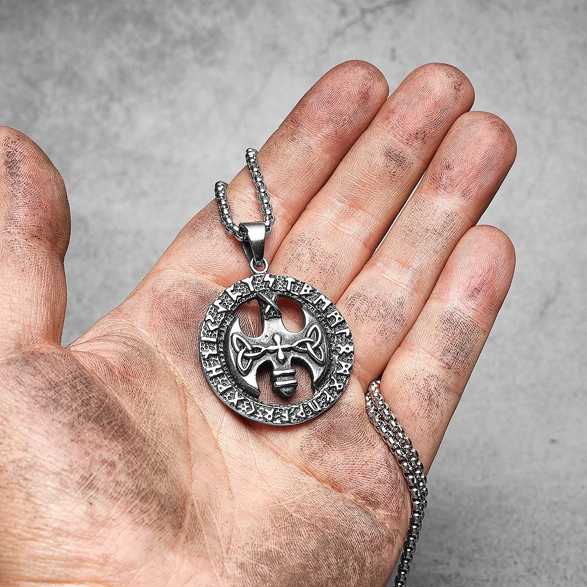 Viking Runes Celtic Knot Colares com Pingente para Homens e Mulheres, Jóias de Aço Inoxidável, Retro Punk Hip Hop Presentes, Atacado