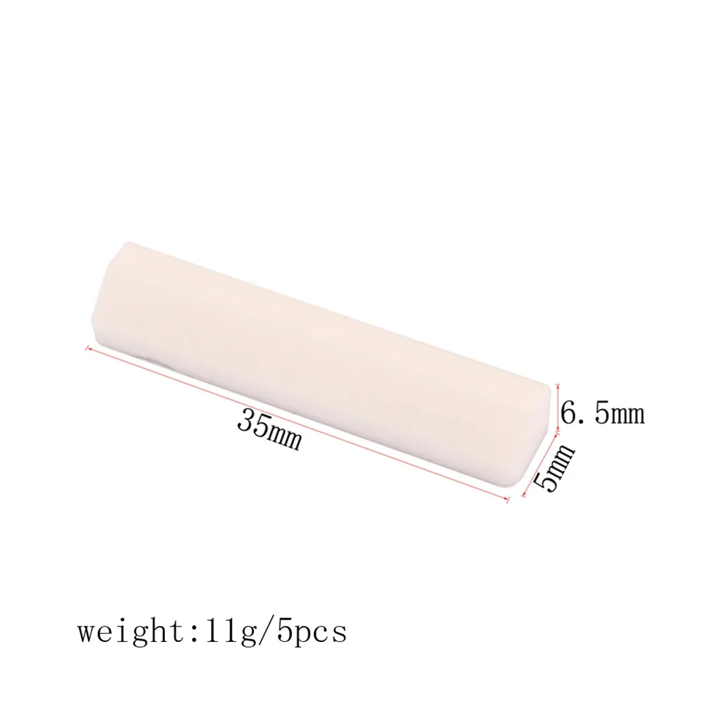 

5pcs Buffalo Bone Saddle Nut For Acoustic Guitar Ukulele Banjo String Instruments Diy Replacement Real Bone Material Musical