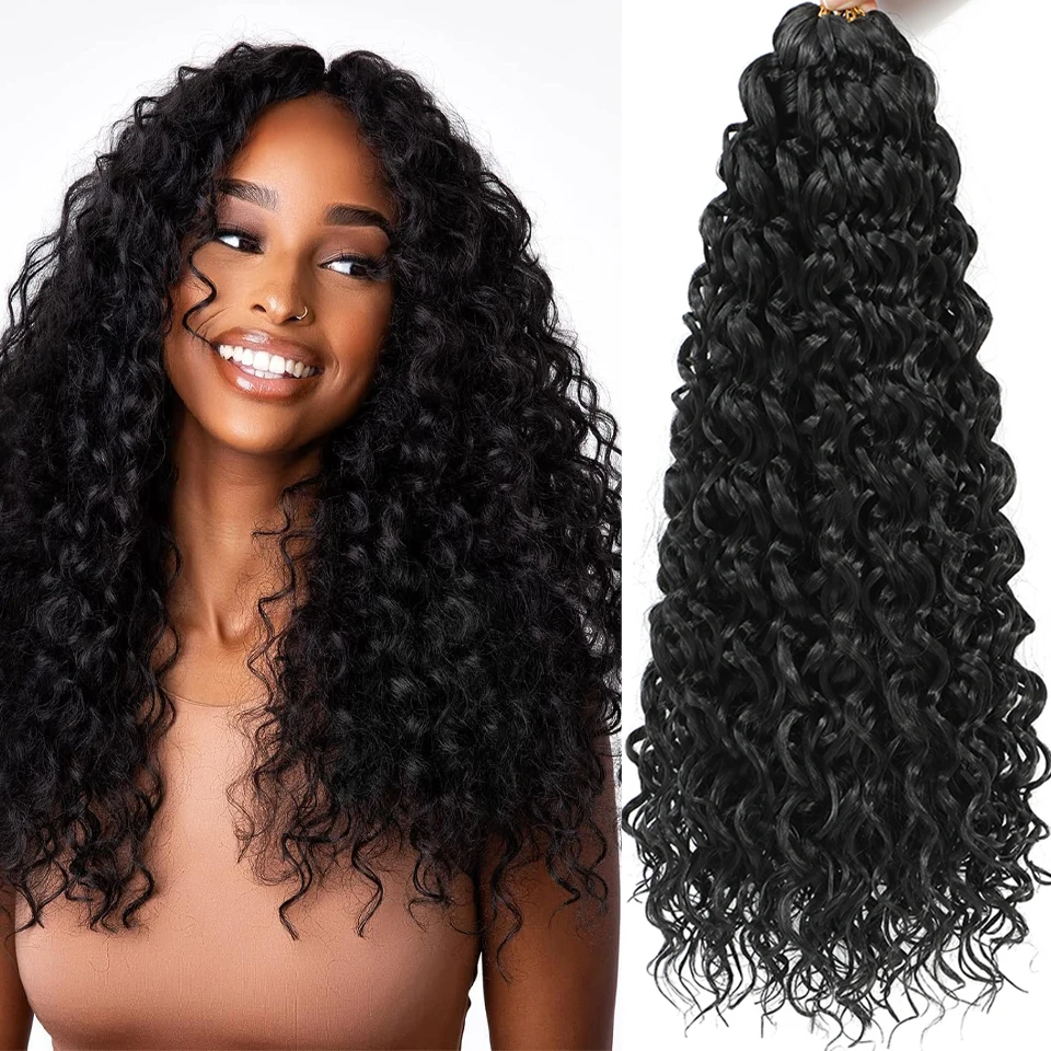 18 Inch Ombre Gogo Curl Gehaakt Haar 1b T27 30 350 4 613 Bug Grey Gold Deep Wave Synthetisch Haar Strandkrullend Gehaakt Haar