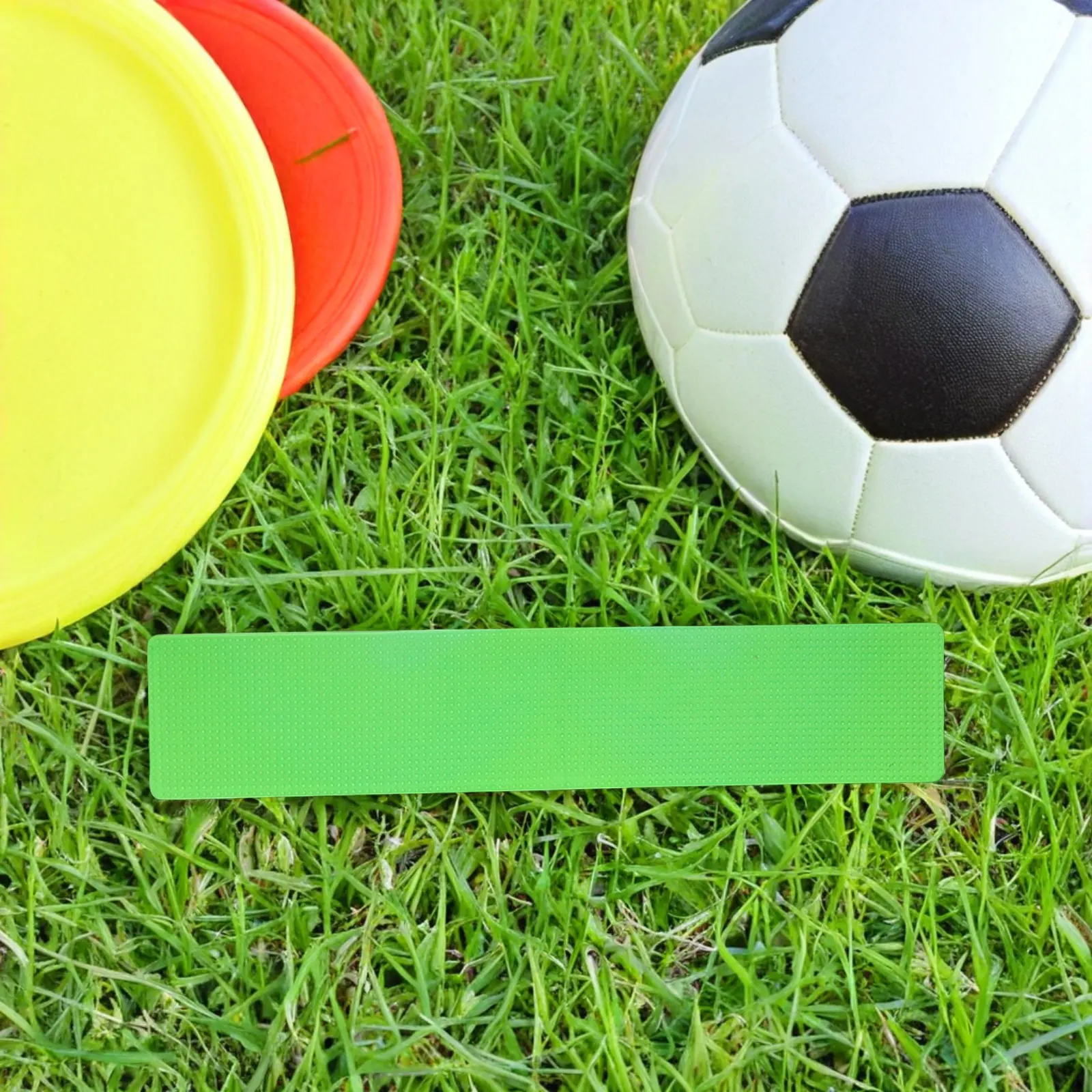 12Pcs Green Rectangular Sports Ground Marker Pad Flat Boundary Indicator for Soccer Tennis Football Court Lines Outdoor
