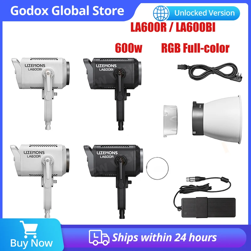 

Godox LA600R LA600BI 600w RGB Full-color LED COB Video Light supports multiple modes such as HSI/RGBW/GEL/FX